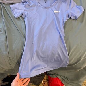 Nike Pro Light Blue Athletic Top